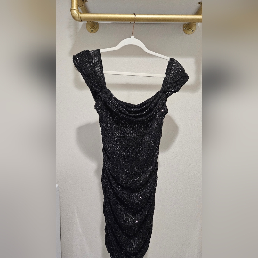 Hello Molly Glittering Black Mini Dress